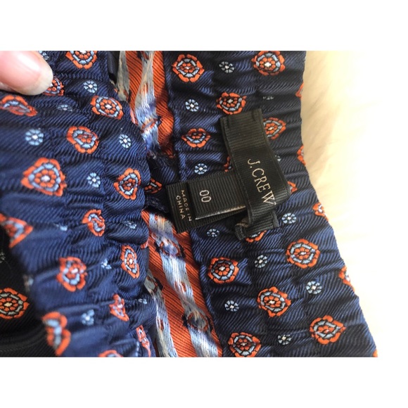 J. CREW navy and orange print tie waist shorts - Picture 4 of 5